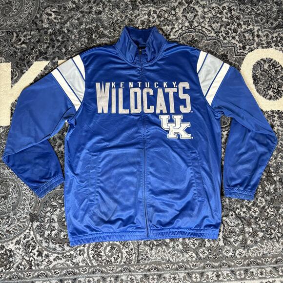 Genuine Collage Kentucky Wildcats Fleece Lined Track Jacket Blue Men Sz XL - Picture 1 of 5